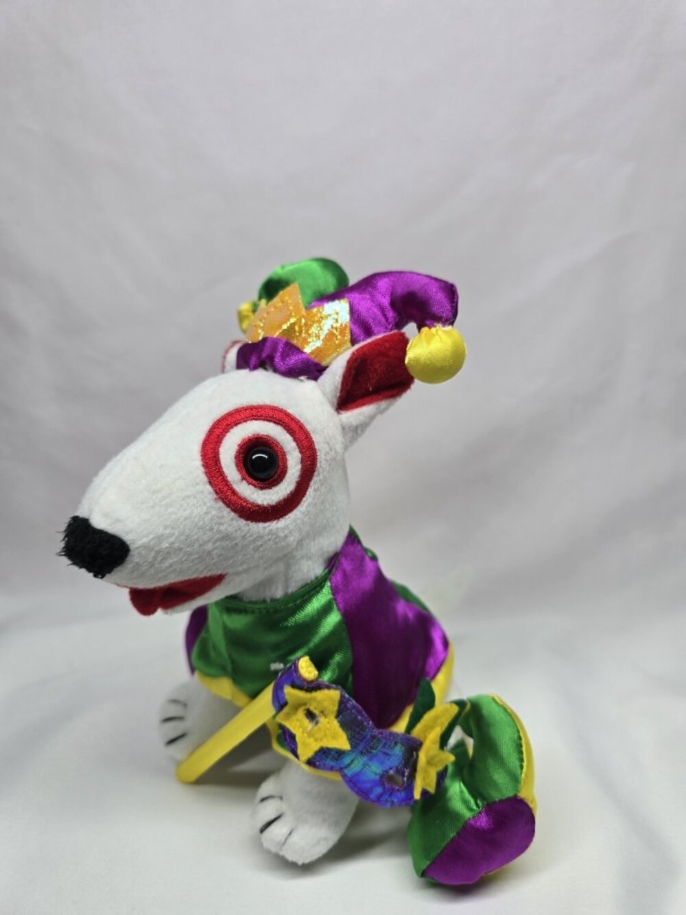 Target Dog Plush Jester 2014 Bullseye Collectible Dog Dressed For Mardi Gras